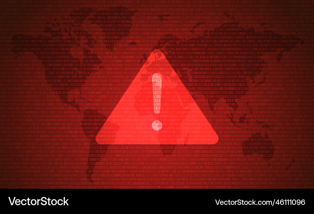 Attention danger hacking symbol on map dark red Attention danger hacking symbol on map dark red vector image