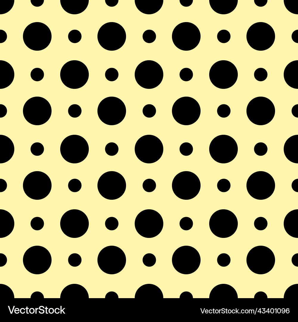 Big and small black circle on yellow background Big and small black circle on yellow background vector image