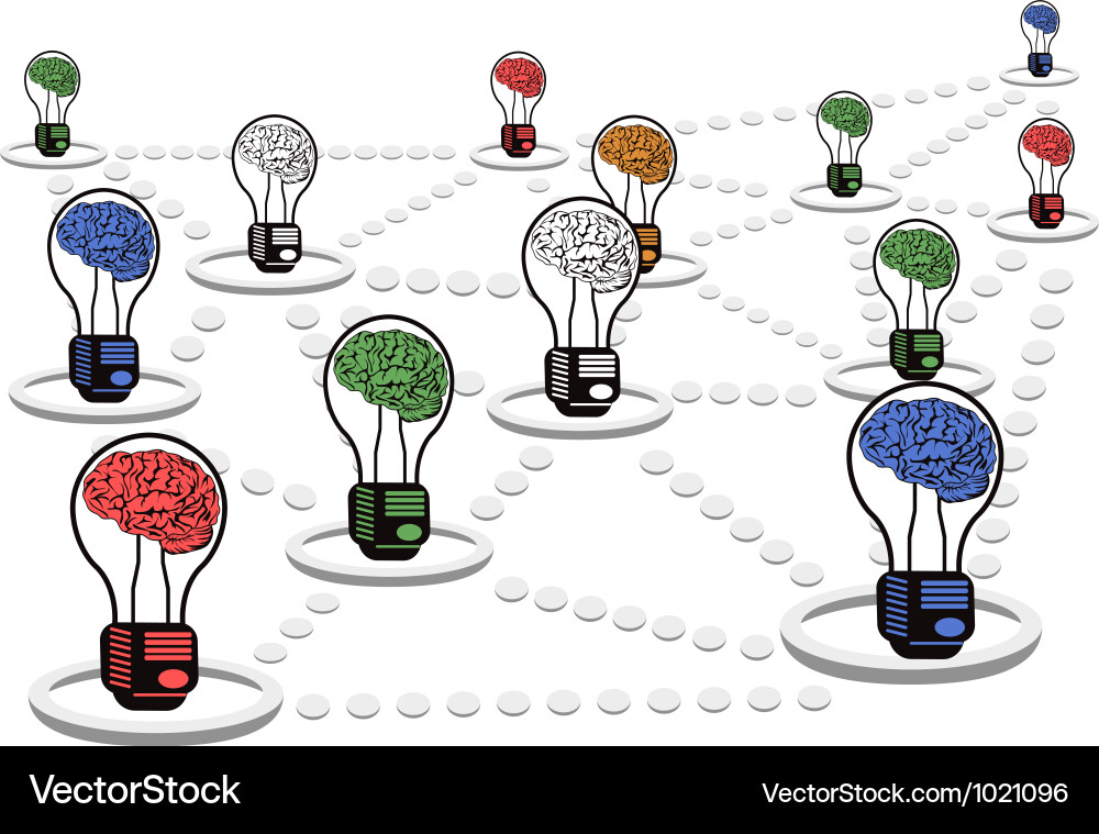 Brain Network Connection Vector Image
