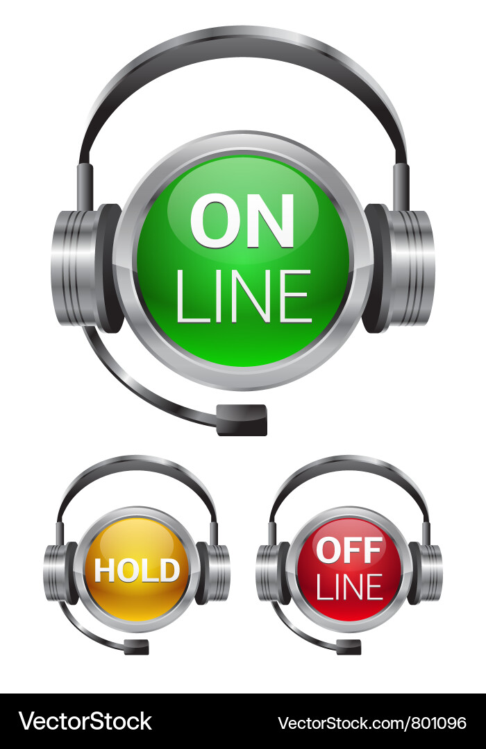 Call Center Buttons & Icons vector image