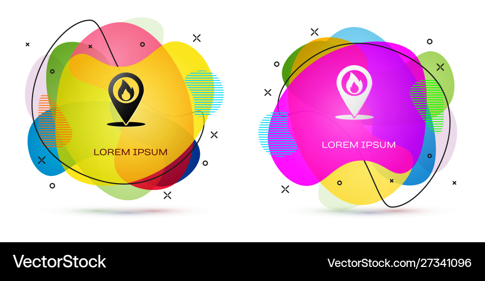 Color map pointer with fire flame icon isolated Color map pointer with fire flame icon isolated Vector Image