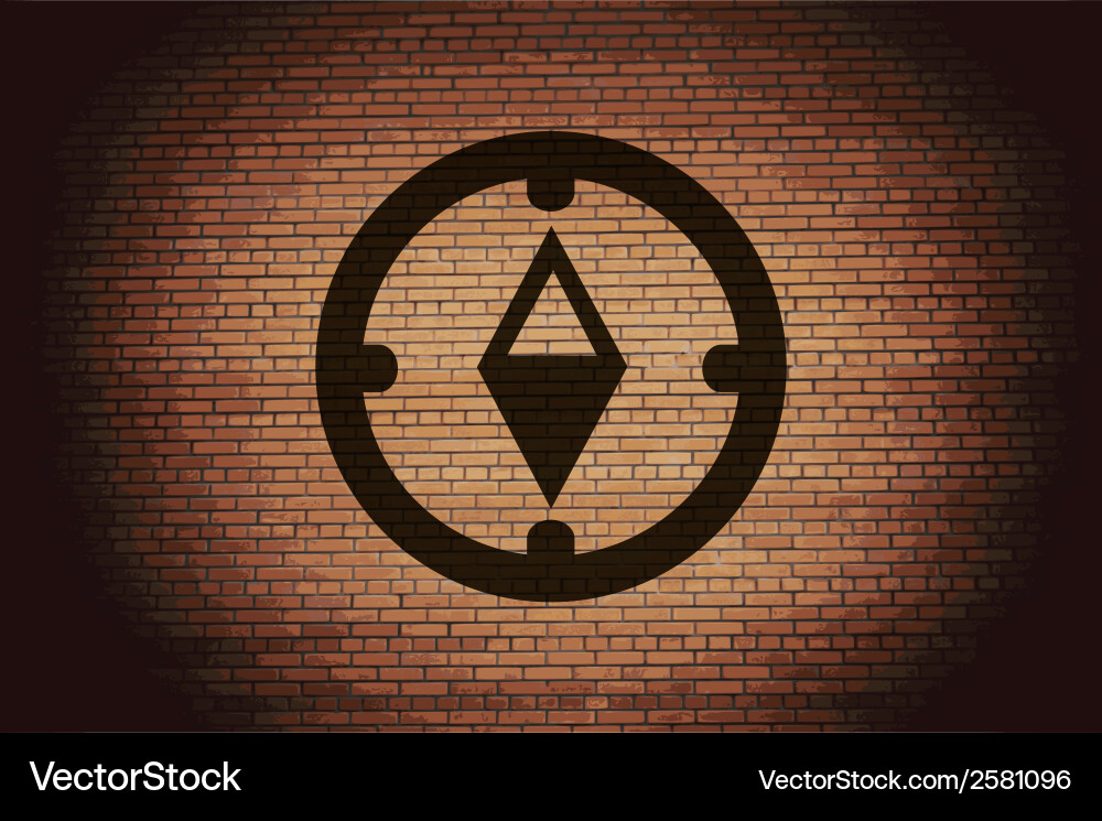 Compass flat modern web button and space for your vector image