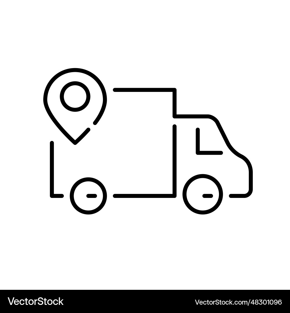 Delivery truck with map pointer pixel perfect Delivery truck with map pointer pixel perfect vector image