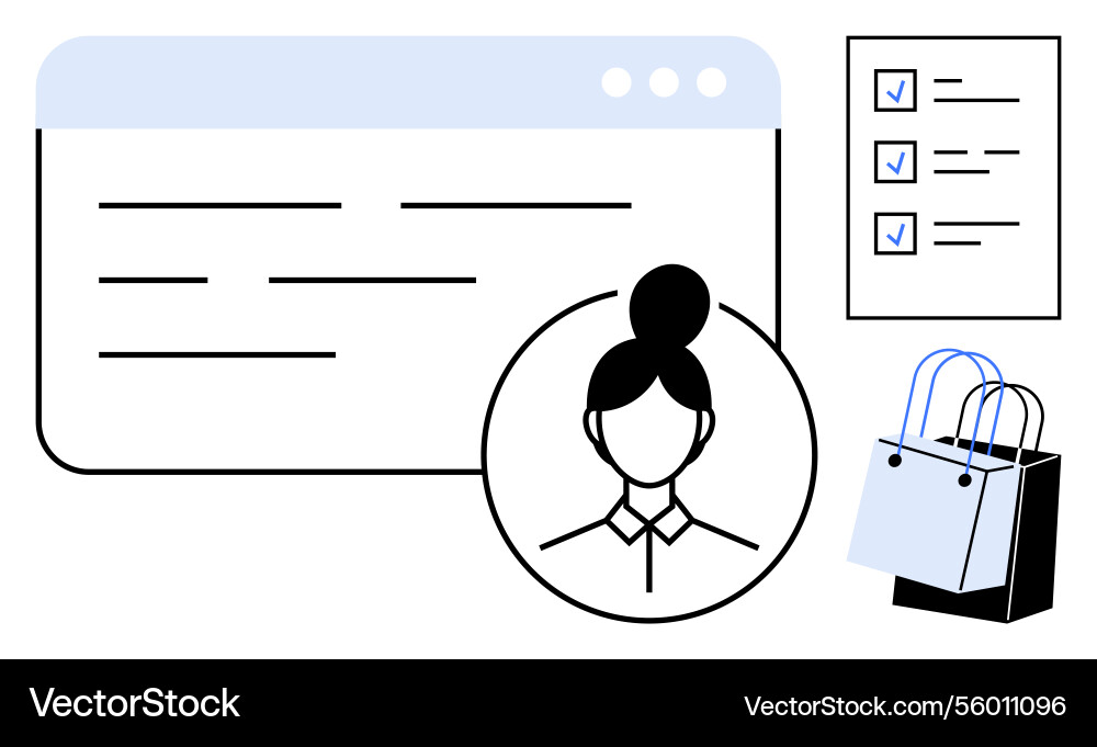 E-commerce website shopping interface with user E-commerce website shopping interface with user vector image