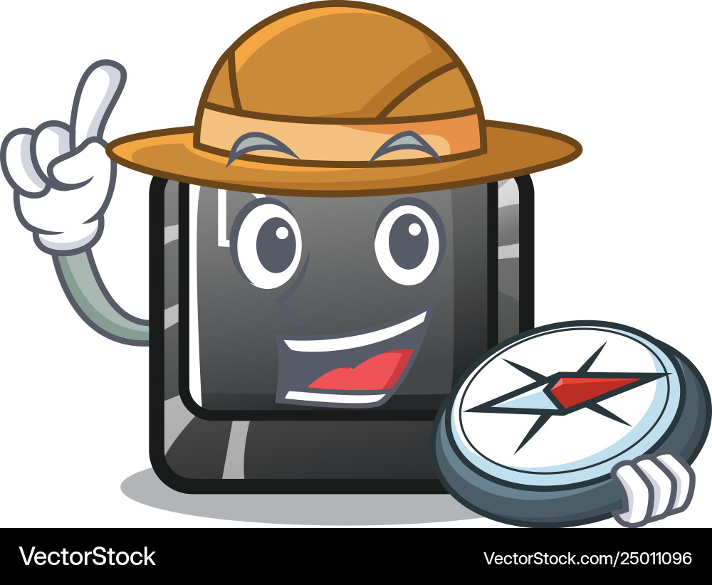 Explorer d button installed in game character vector image
