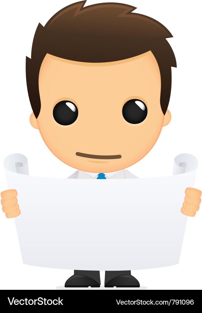 Funny cartoon office worker Vector Image
