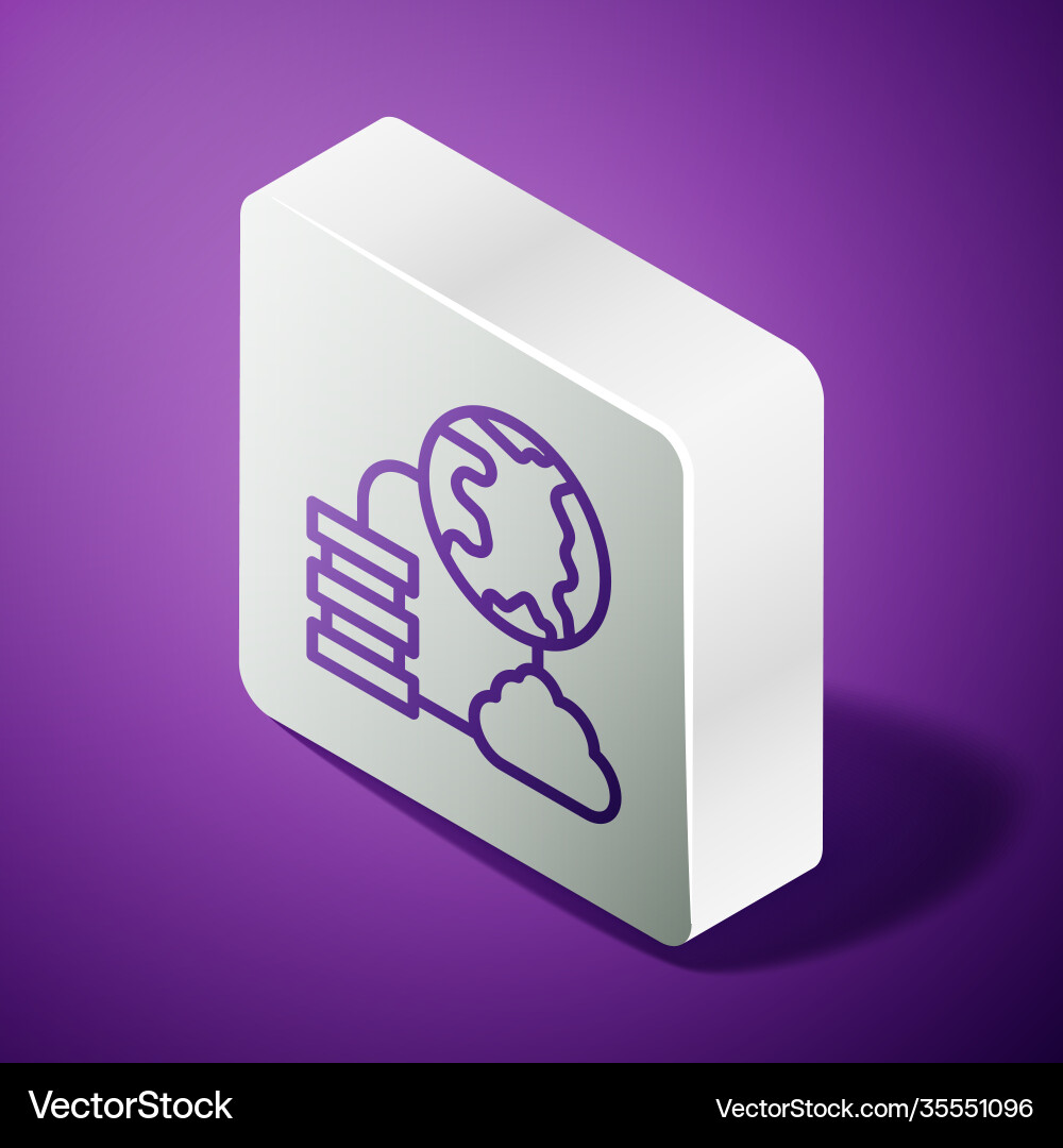 Isometric line network cloud connection icon Isometric line network cloud connection icon vector image