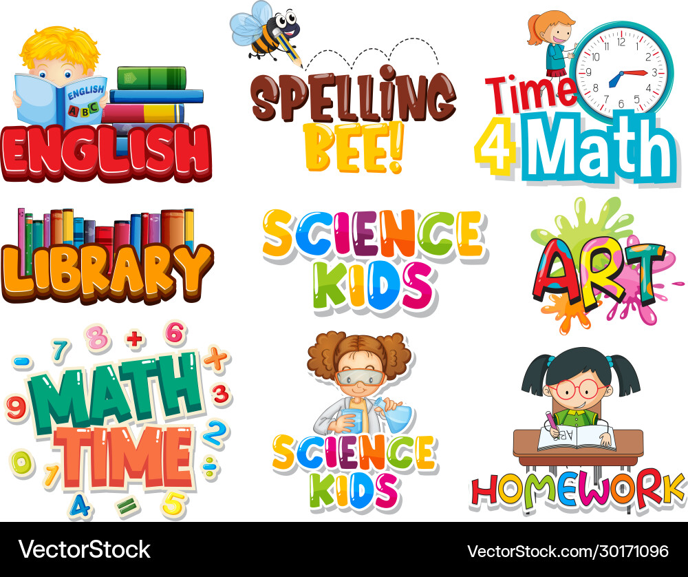 Large set font design with different words Large set font design with different words vector image