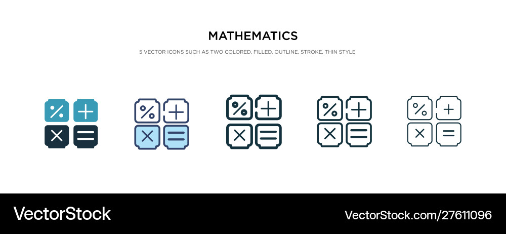 Mathematics icon in different style two colored Vector Image