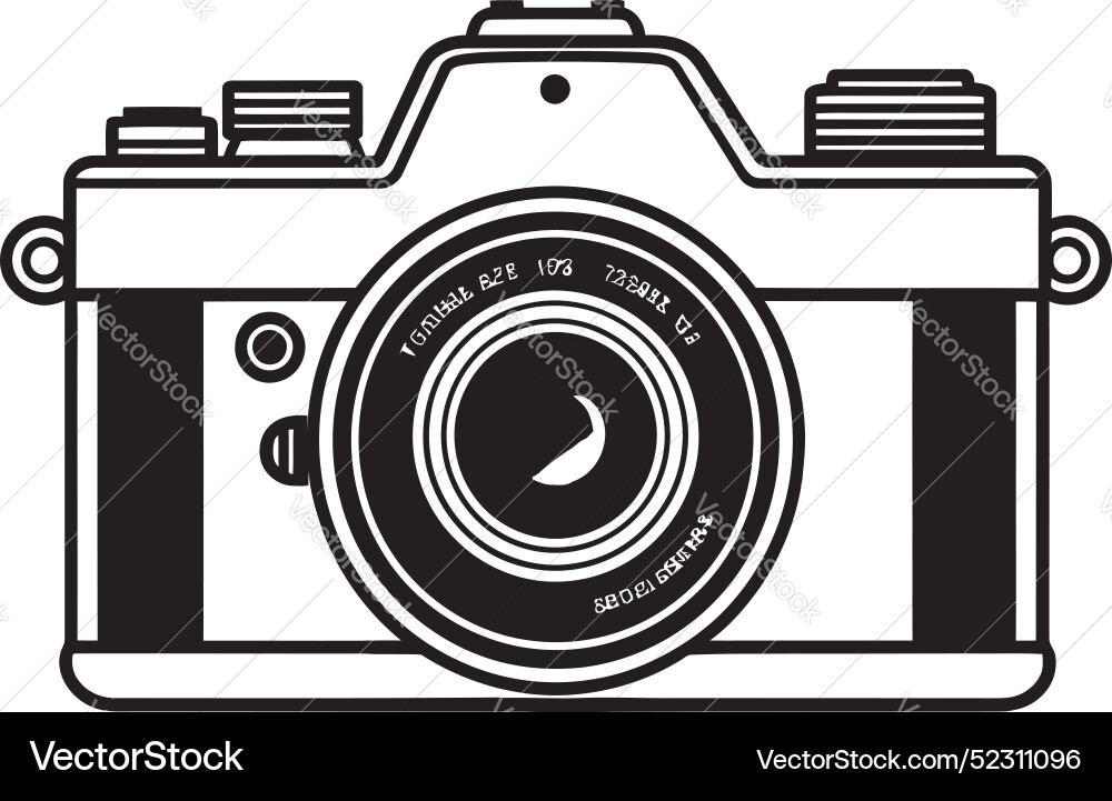 Minimalism at its best black line art camera Vector Image