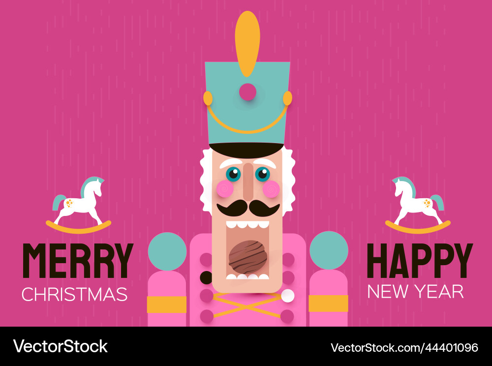 Nutcracker with open mouth and nut doll guard Nutcracker with open mouth and nut doll guard vector image