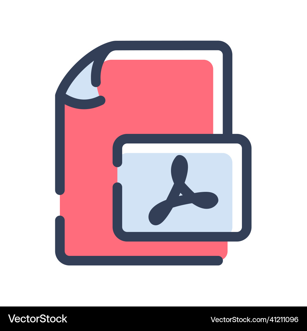 Pdf document file paper page portable format Vector Image