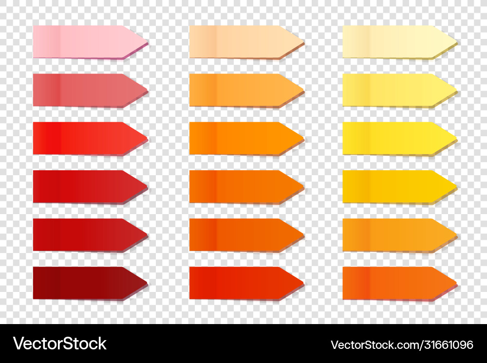 Realistic sticky notes collection arrow flag tabs Realistic sticky notes collection arrow flag tabs vector image