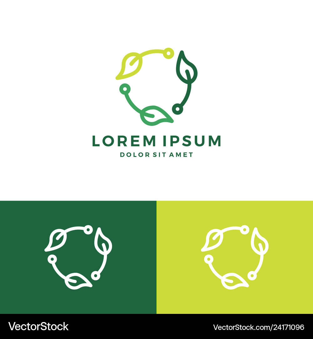 Recycle Leaf Logo - Green Tech Royalty Free Vector Image
