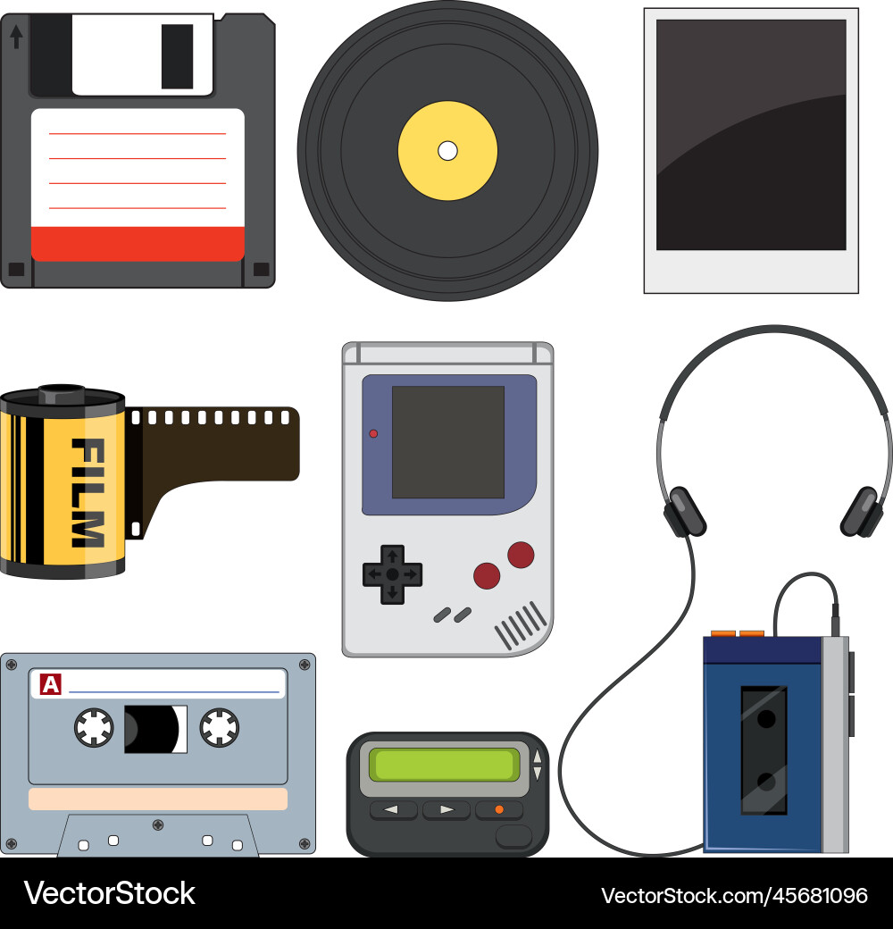 Retro objects and elements set Retro objects and elements set vector image