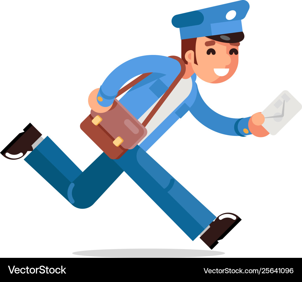 Running Postman with Mail vector image