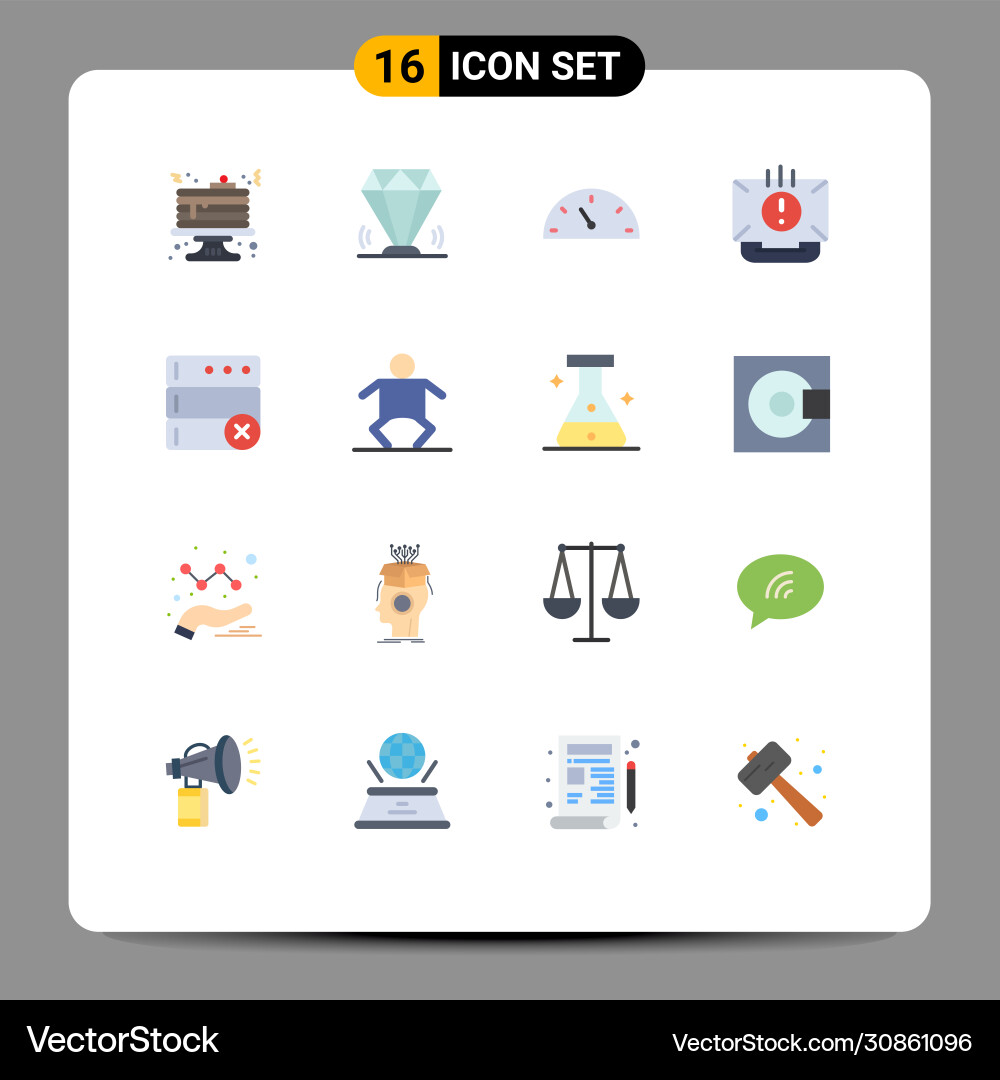 Set 16 flat colors on grid for database help Vector Image