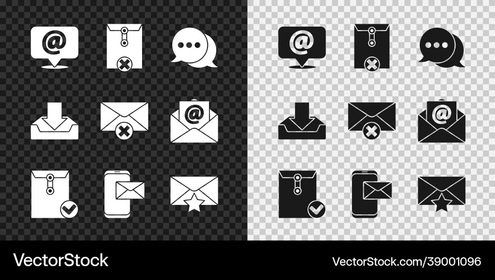 Set mail and e-mail on speech bubble delete Set mail and e-mail on speech bubble delete Vector Image