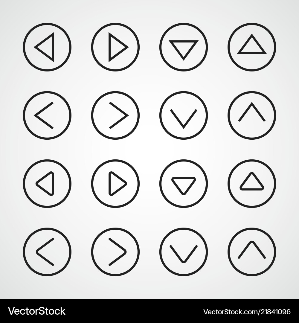 Set of linear arrows Vector Image