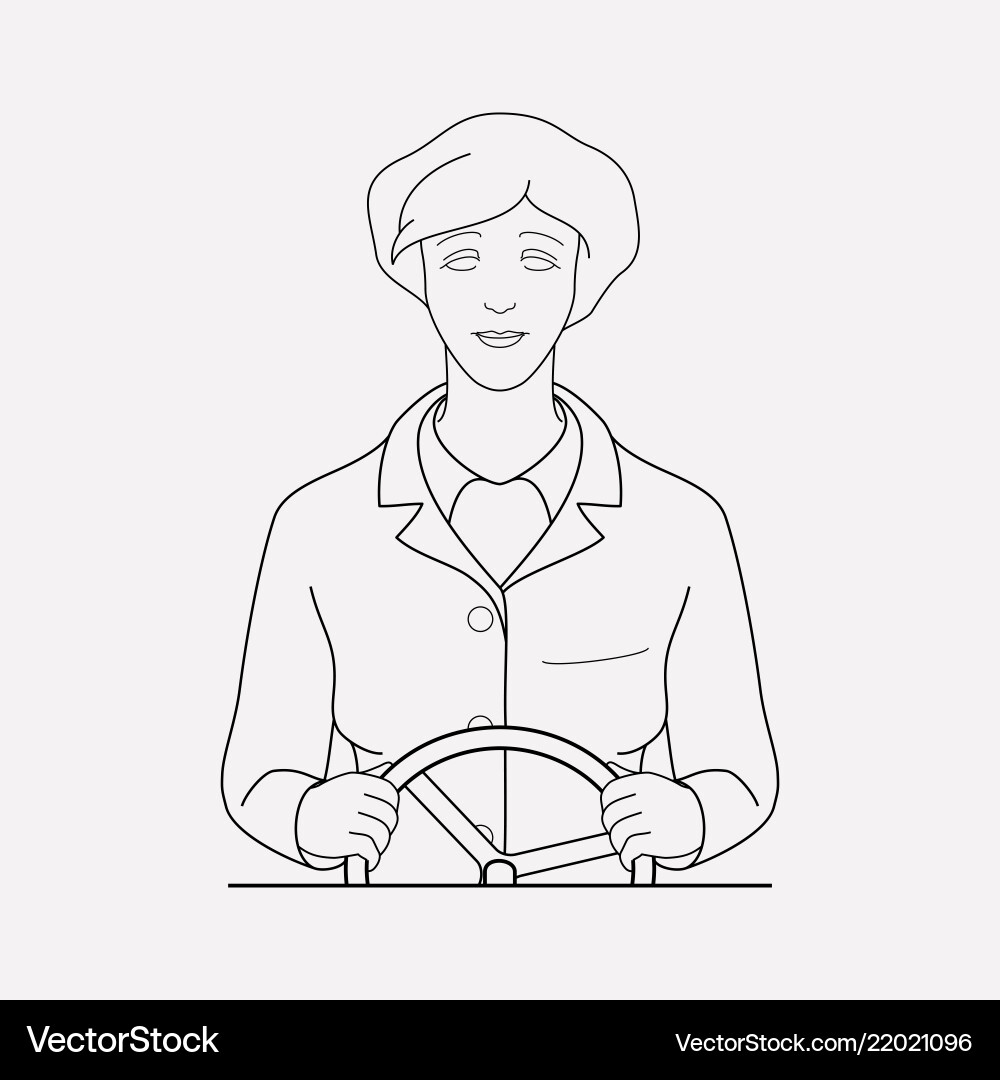 Steering icon line element vector image