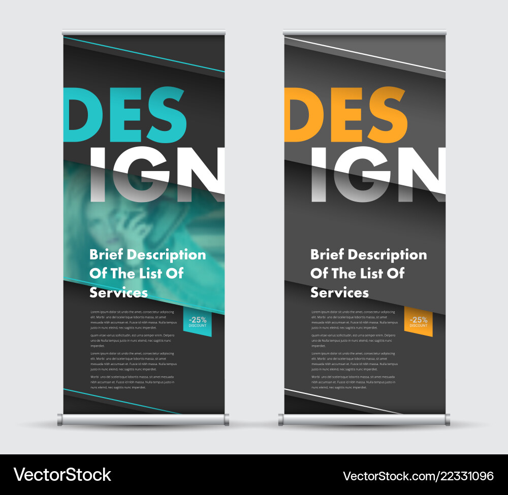 Template roll-up banner with diagonal elements Template roll-up banner with diagonal elements vector image