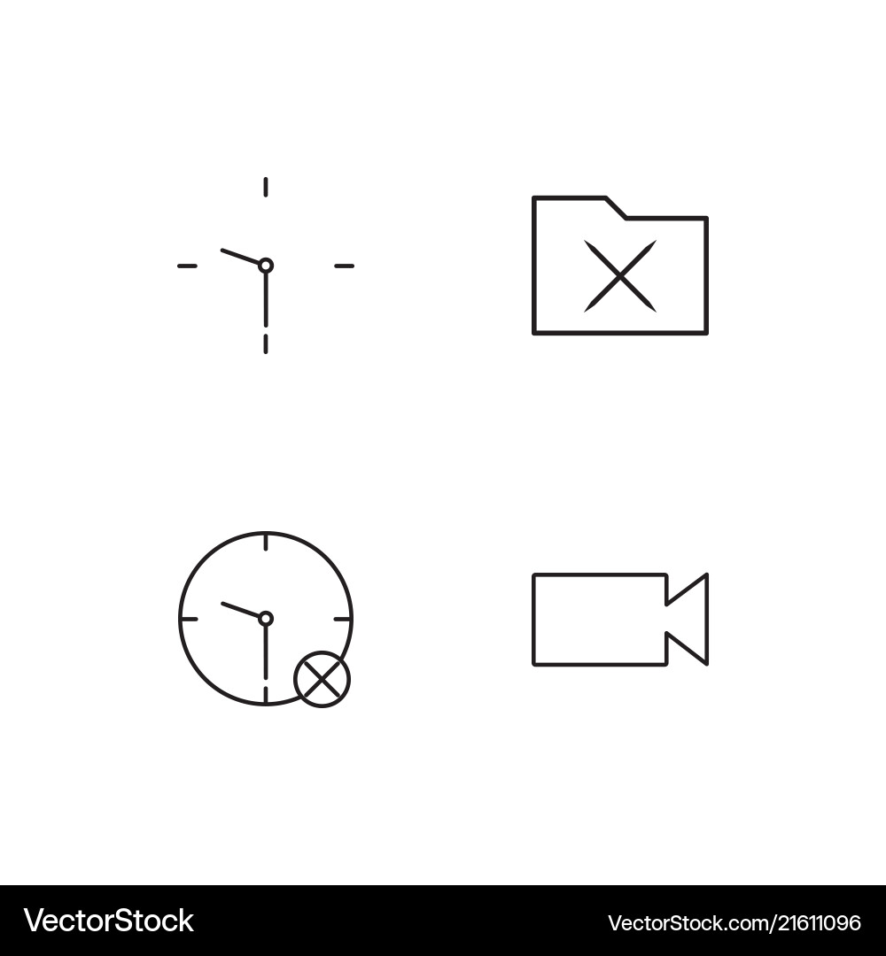 User interface linear icons set simple outline vector image