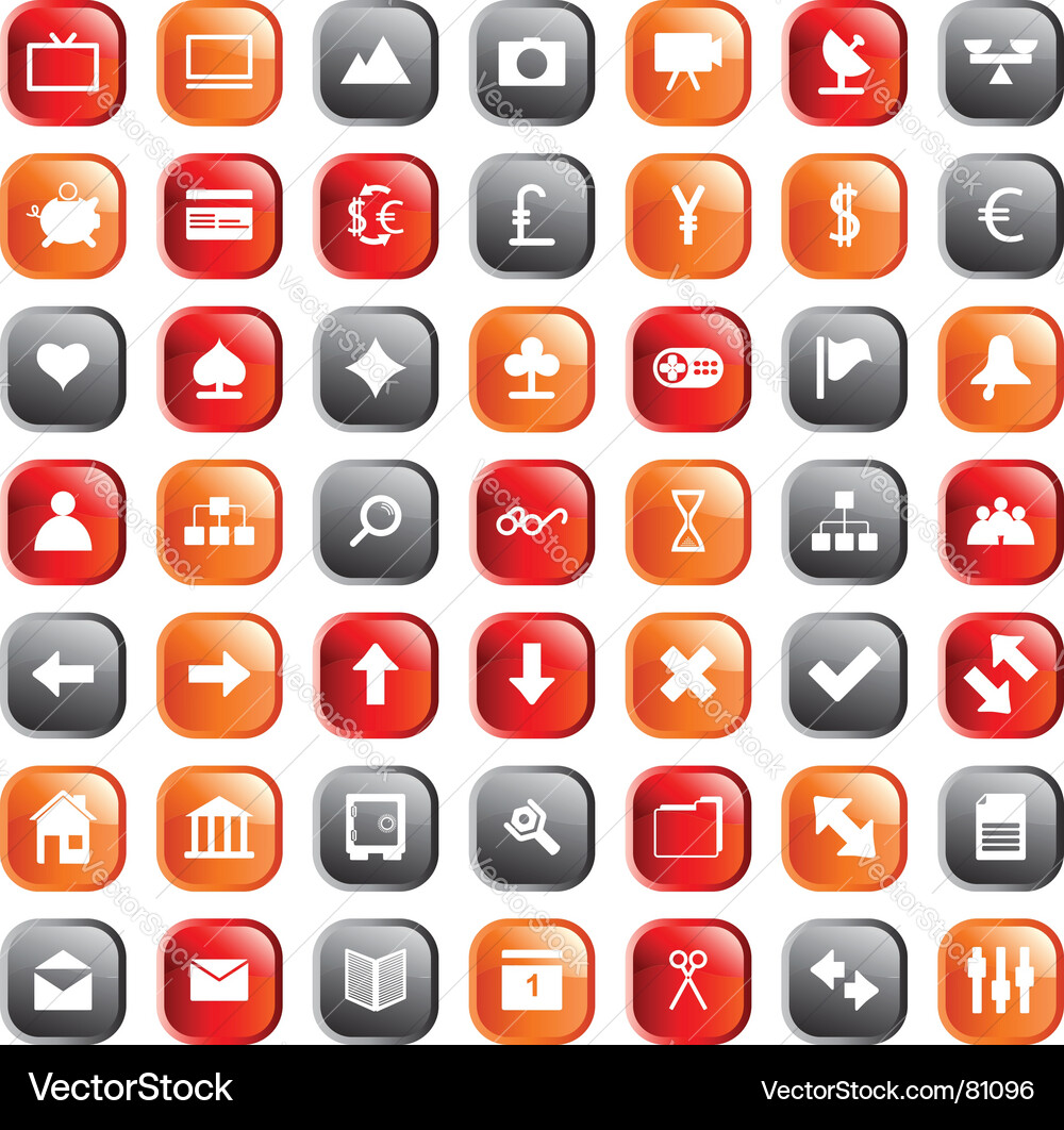 Web icons set vector image