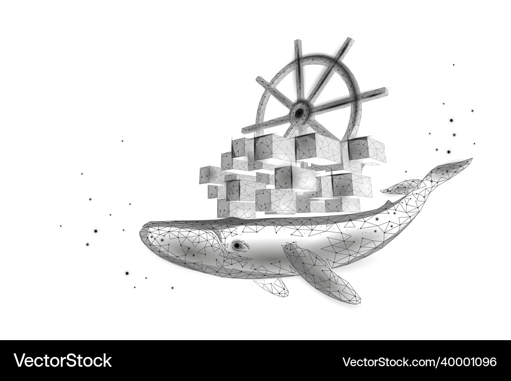 Whale and container computer docker developer app Whale and container computer docker developer app vector image