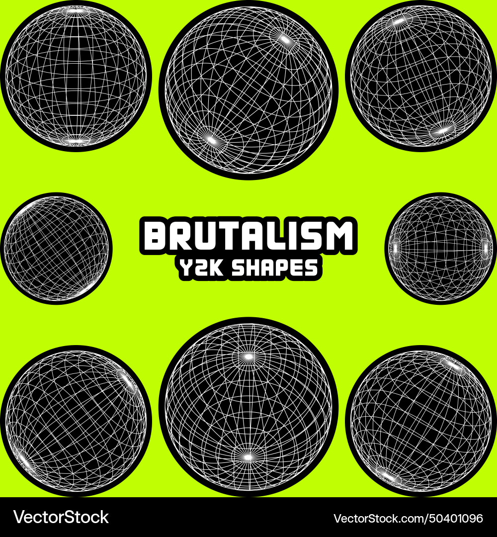 Wireframe shapes lined sphere perspective mesh Wireframe shapes lined sphere perspective mesh vector image