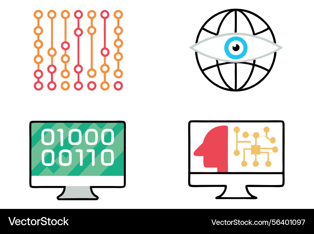 Abstract blue digital binary code network Abstract blue digital binary code network vector image