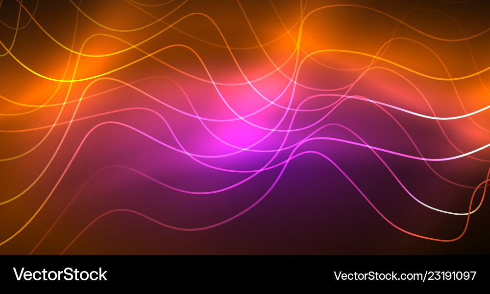 Abstract shiny glowinng color wave design element Vector Image