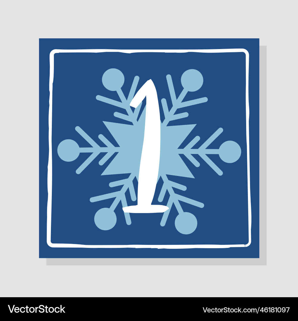 Advent calendar with number 1 Advent calendar with number 1 vector image