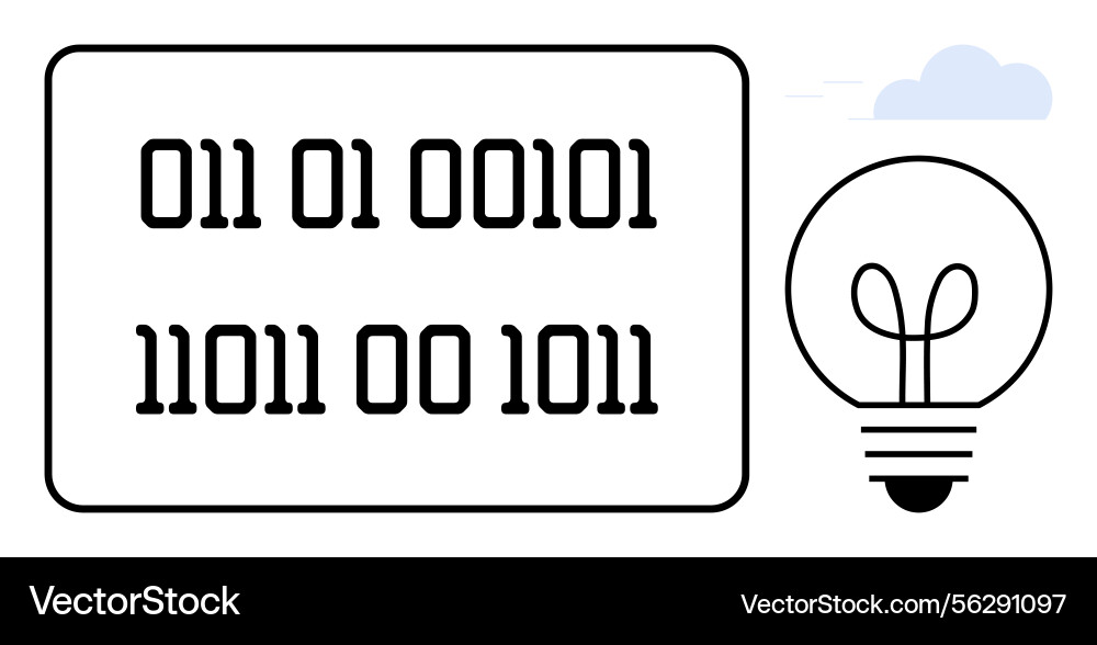 Binary code and light bulb representing coding Binary code and light bulb representing coding vector image