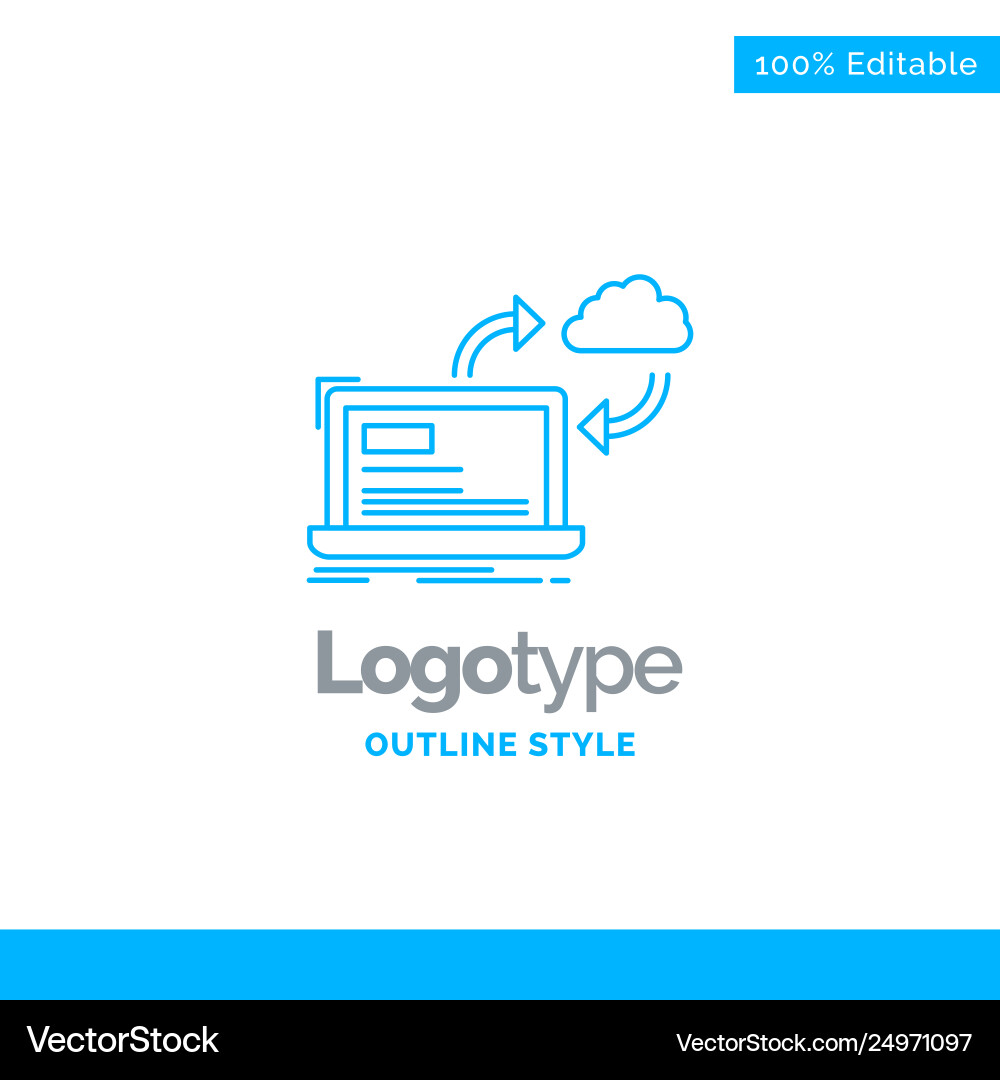 Blue logo design for sync processing data Blue logo design for sync processing data Vector Image