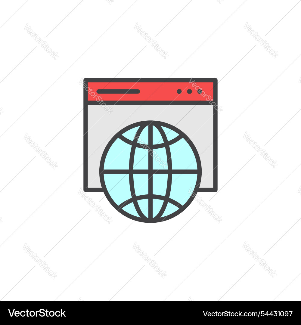 Browser icon in colored version Browser icon in colored version vector image