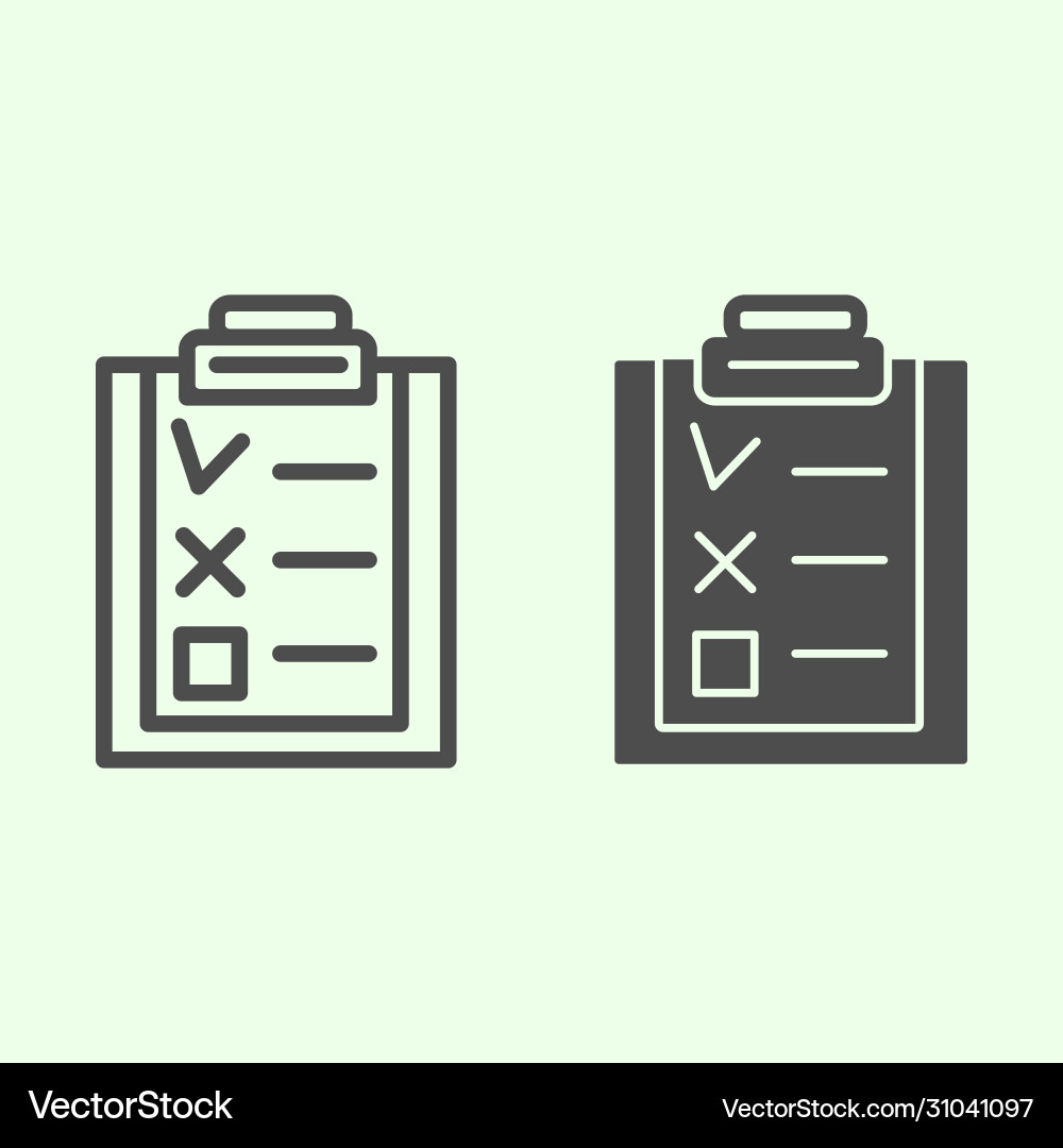 Check list line and solid icon office clipboard vector image