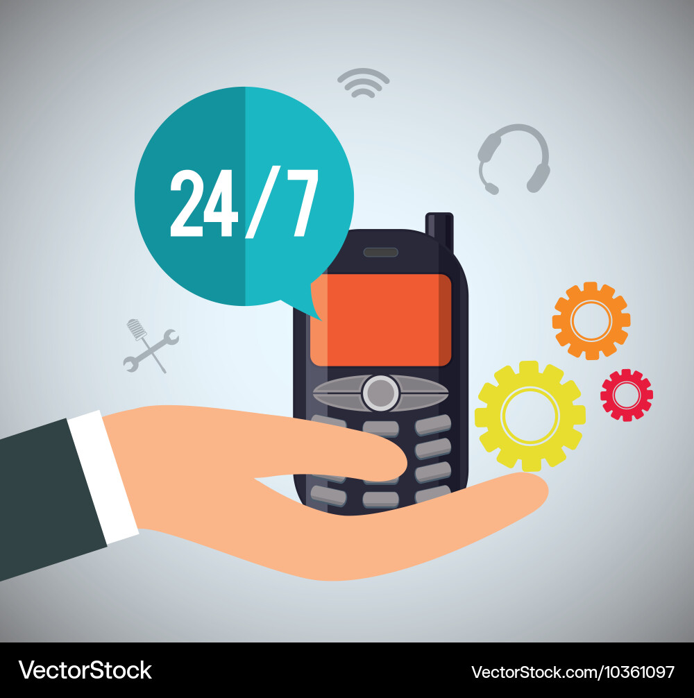 Customer service technical icon set Vector Image