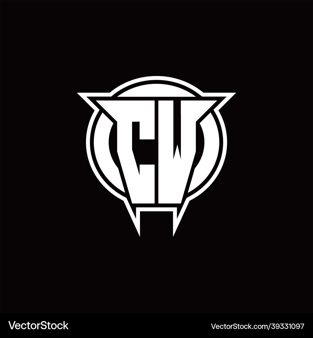 Cw logo monogram with circle rounded shape design Cw logo monogram with circle rounded shape design Vector Image