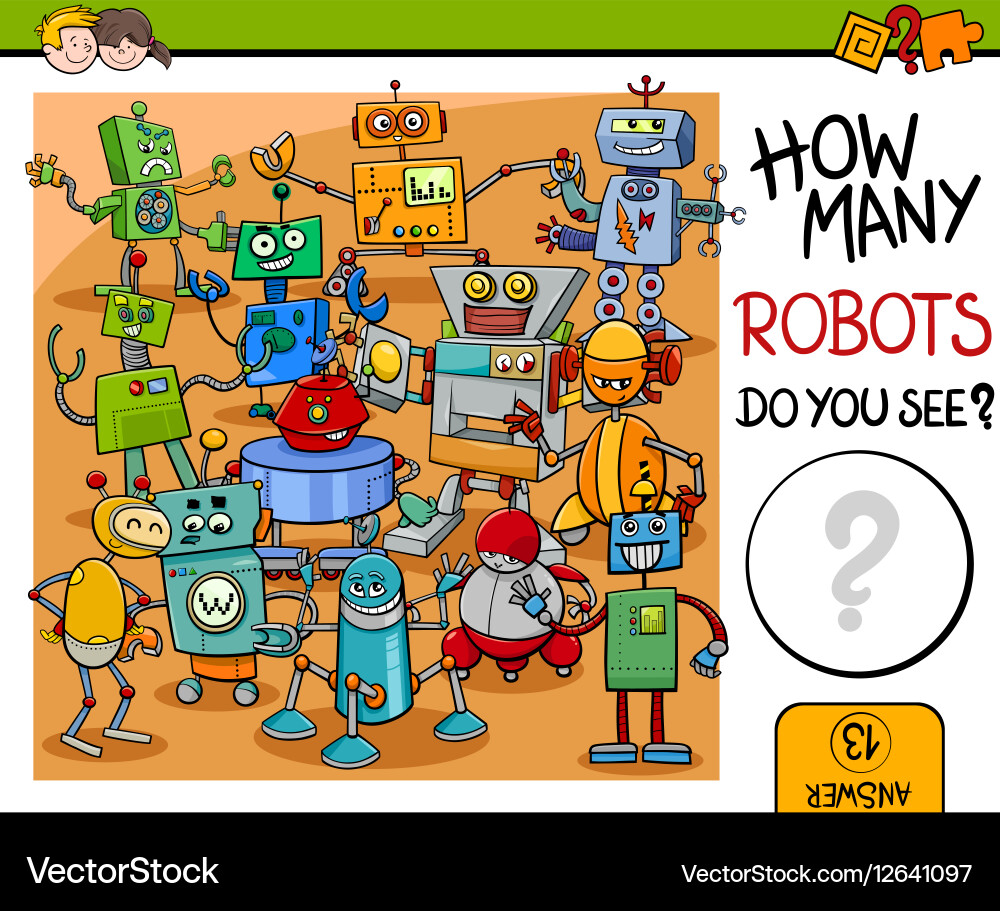 How many robots activity vector image