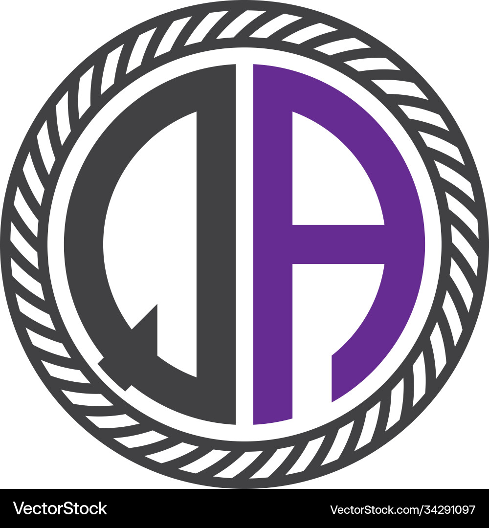 Initial letter qa circle shape monogram simple Vector Image