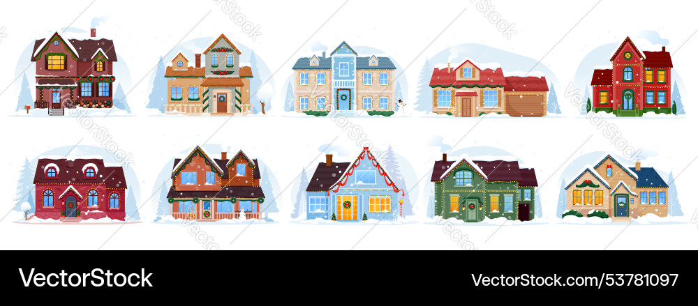 Isolated building exteriors Royalty Free Vector Image