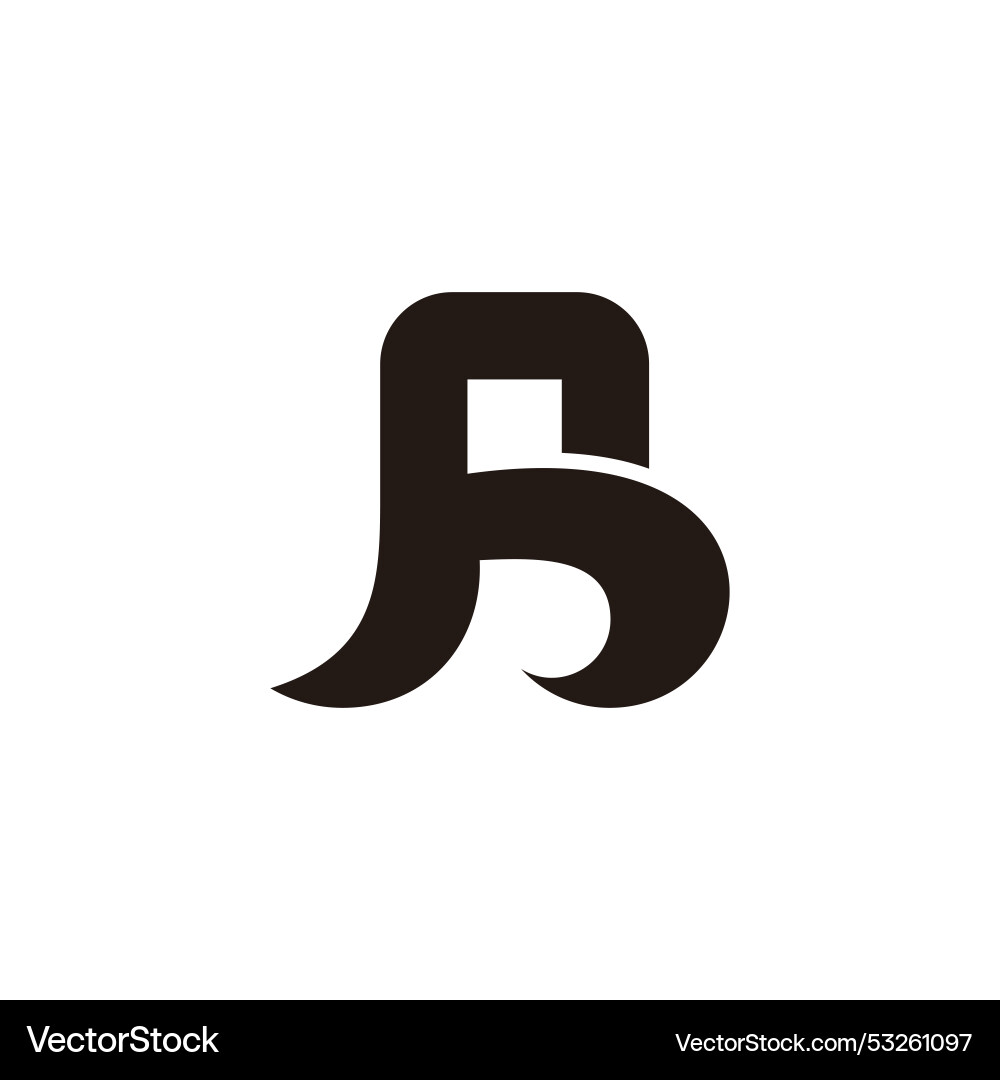 Letter sp abstract unique shape simple logo Vector Image