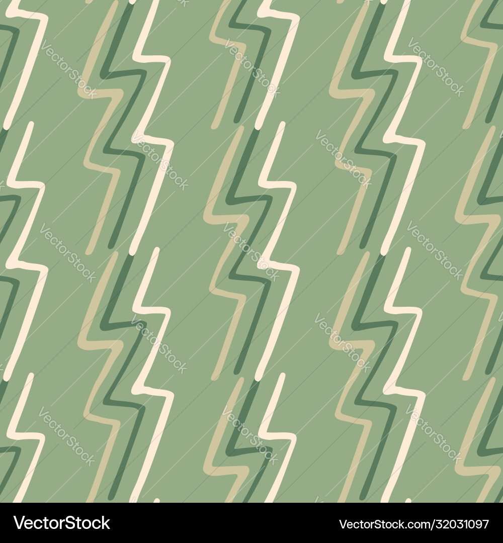 Lightning doodle pattern on green background Lightning doodle pattern on green background vector image