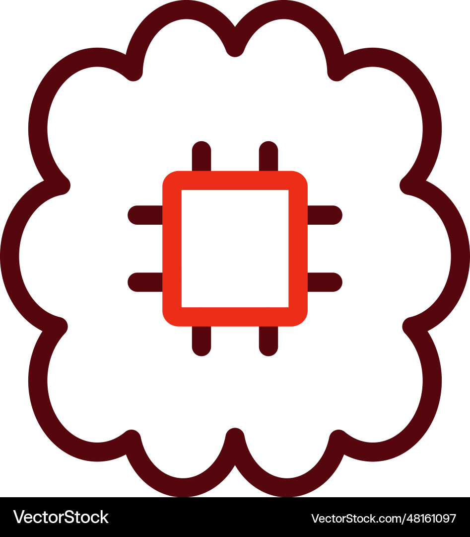 Machine learning thick line two color icons Vector Image