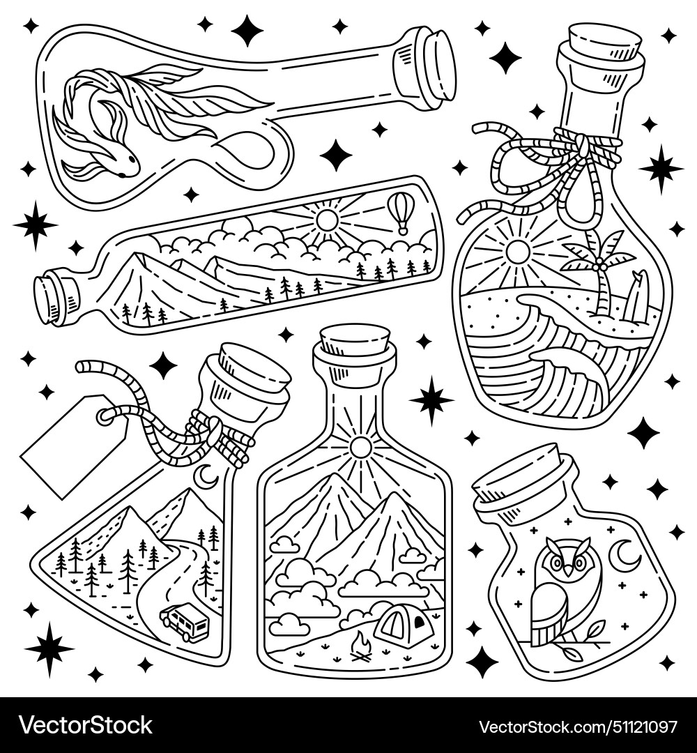 Nature in a bottle Nature in a bottle Vector Image