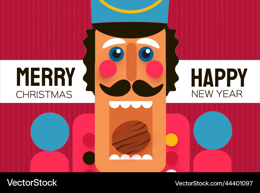 Nutcracker with open mouth and nut doll guard Nutcracker with open mouth and nut doll guard vector image