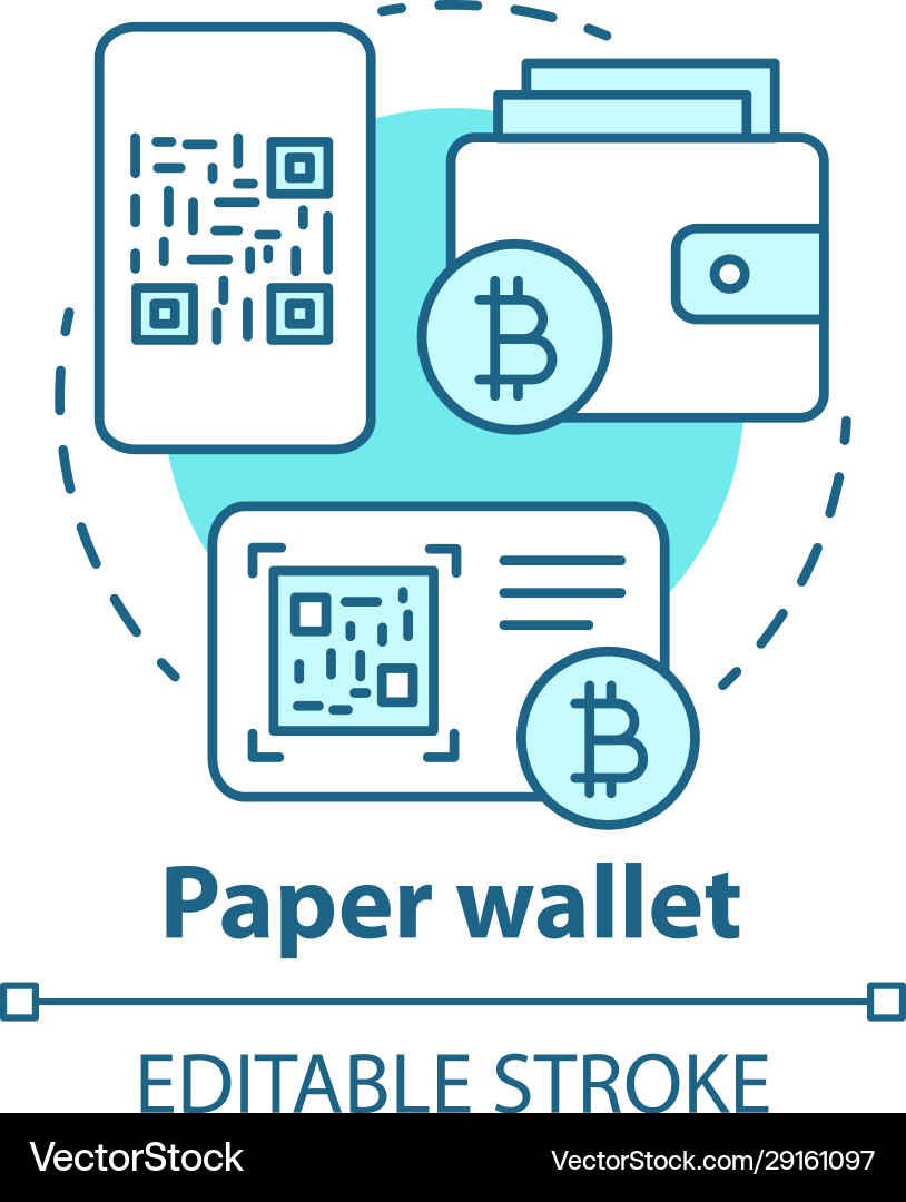 Paper wallet blue concept icon cryptocurrency – Royalty-Free Vector |  VectorStock