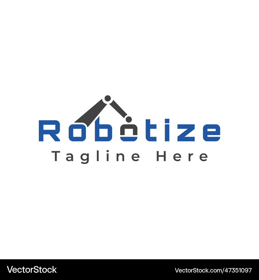 Robotize logotype a wordmark created from Vector Image