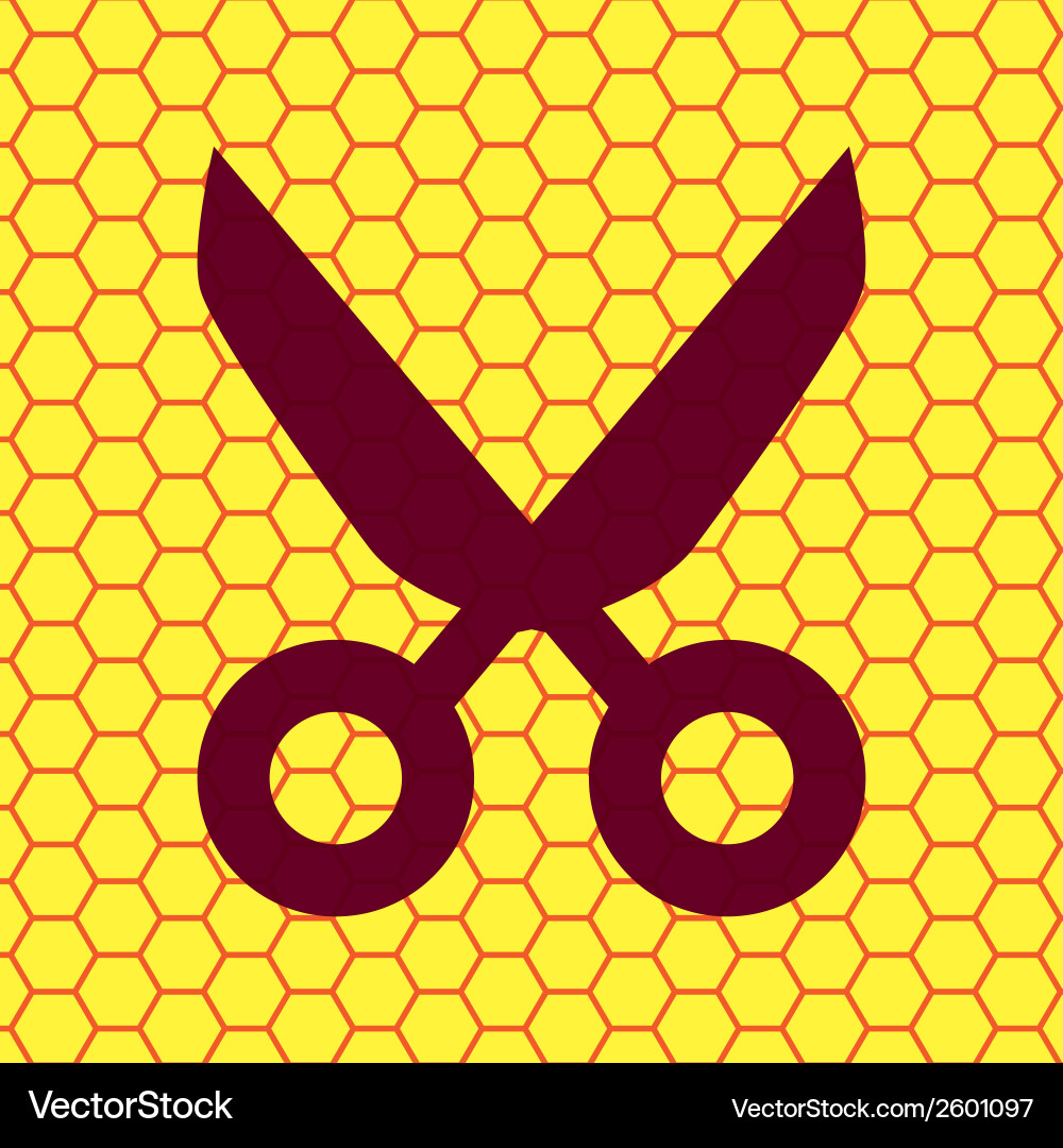 Scissors flat modern web button and space for your vector image