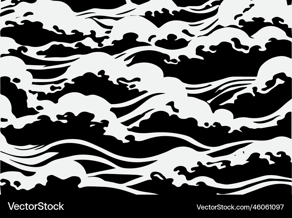Seamless pattern with hand drawn wavy lines Vector Image